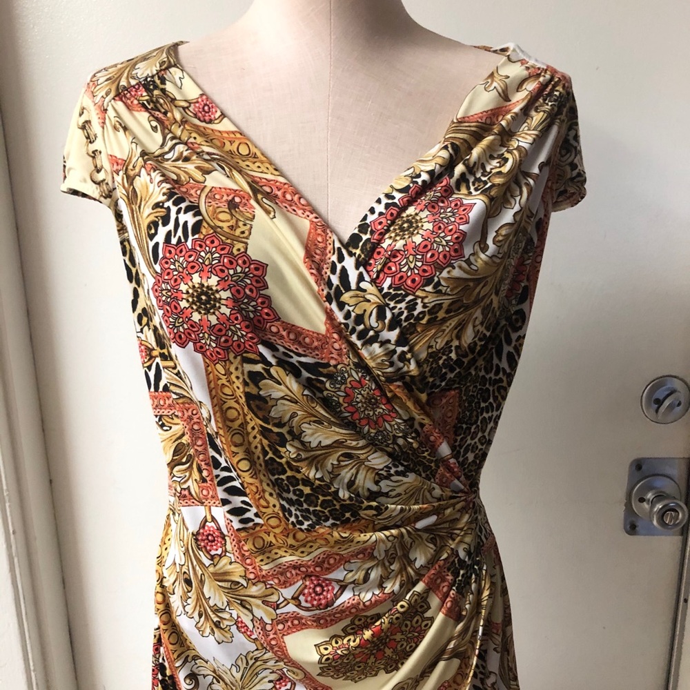 Cache Multicolor Wrap Top